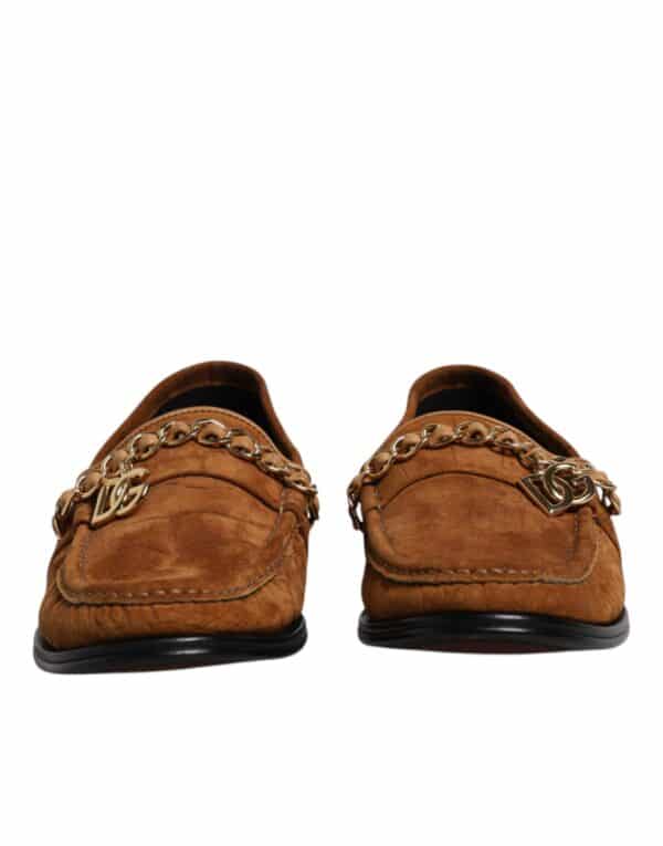 Dolce & Gabbana Brown Suede Leather Loafers Dress Shoes – Image 2