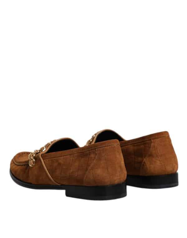 Dolce & Gabbana Brown Suede Leather Loafers Dress Shoes – Image 5