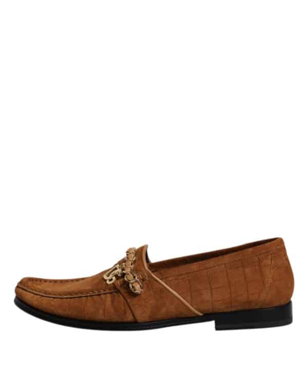Dolce & Gabbana Brown Suede Leather Loafers Dress Shoes – Image 6