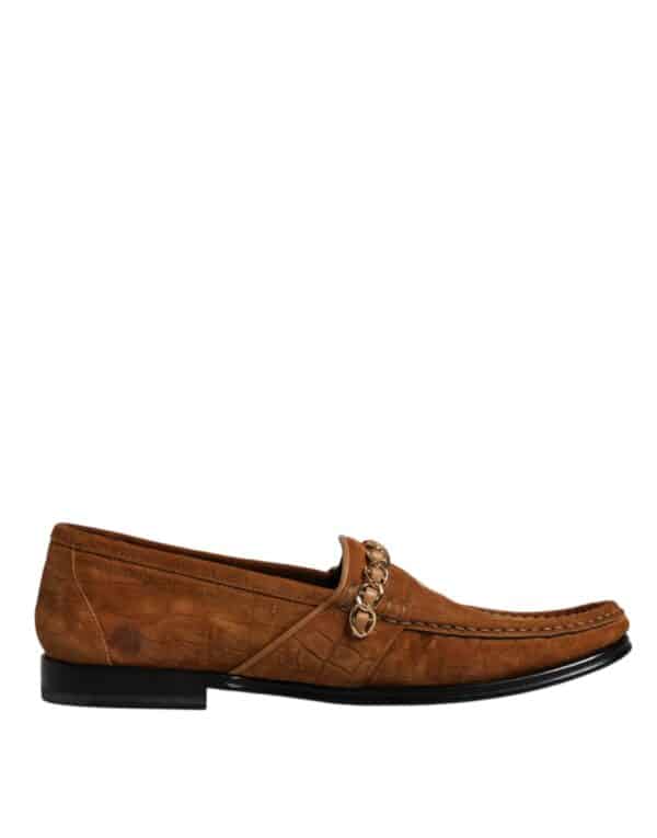 Dolce & Gabbana Brown Suede Leather Loafers Dress Shoes – Image 7