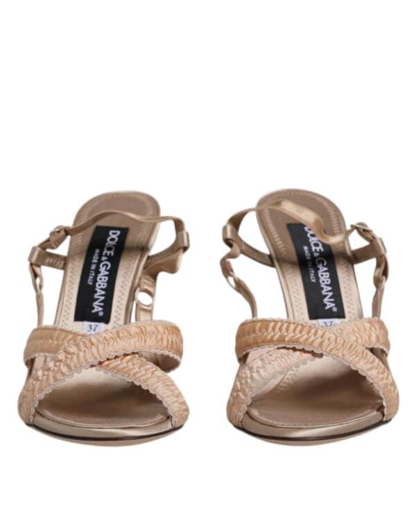 Dolce & Gabbana Beige Keira Slingback Heels Sandals Shoes – Image 2
