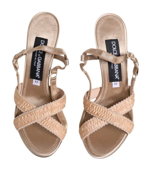Dolce & Gabbana Beige Keira Slingback Heels Sandals Shoes – Image 3