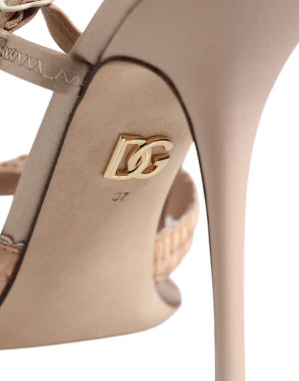 Dolce & Gabbana Beige Keira Slingback Heels Sandals Shoes – Image 6