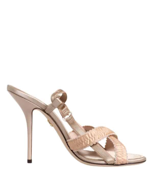 Dolce & Gabbana Beige Keira Slingback Heels Sandals Shoes – Image 8