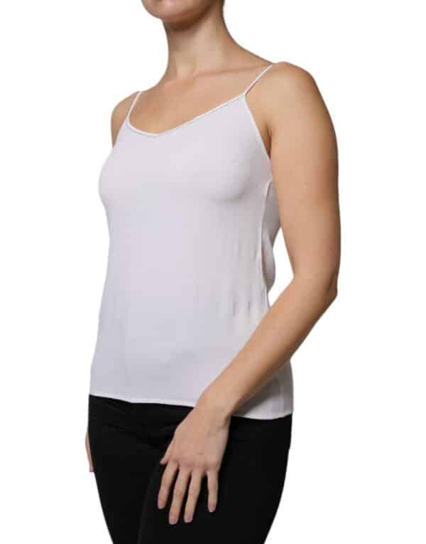 Fabiana Filippi White Spaghetti Strap Sleeveless Tank Top – Image 3