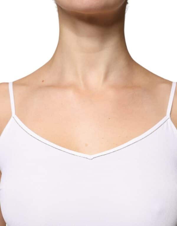 Fabiana Filippi White Spaghetti Strap Sleeveless Tank Top – Image 5