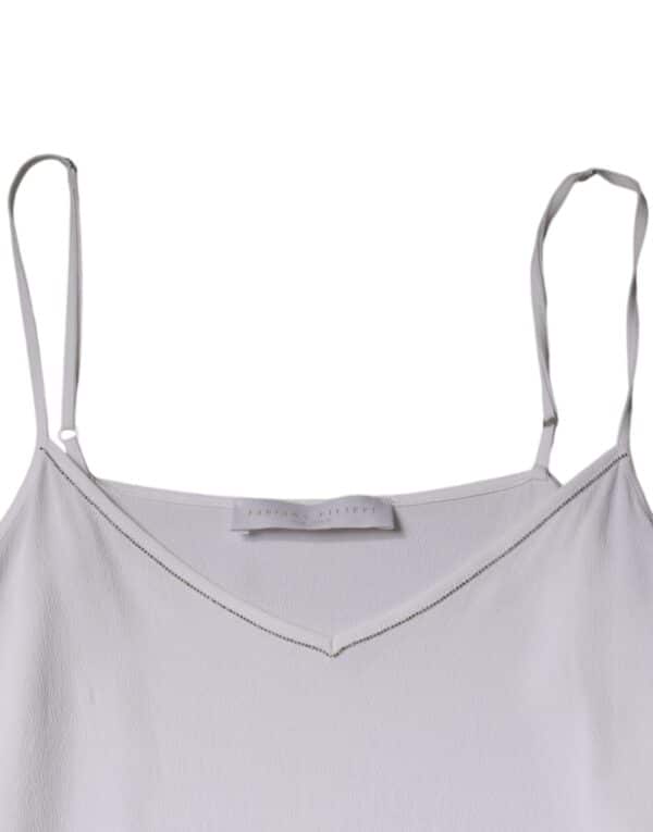 Fabiana Filippi White Spaghetti Strap Sleeveless Tank Top – Image 6