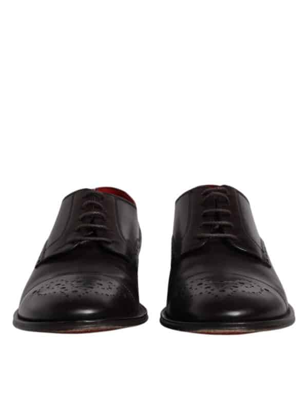 Dolce & Gabbana Black Calfskin Leather Derby Men Dress Shoes – Image 2