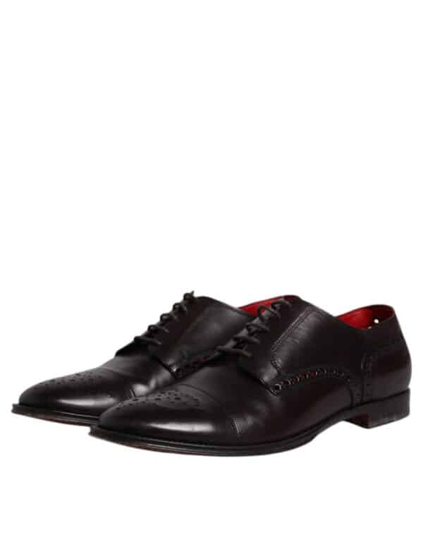 Dolce & Gabbana Black Calfskin Leather Derby Men Dress Shoes – Image 4