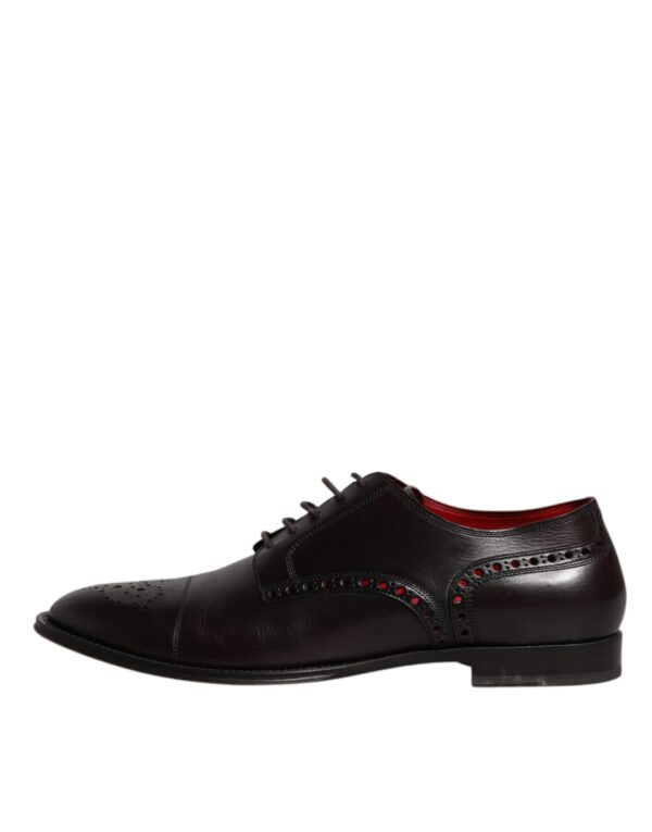 Dolce & Gabbana Black Calfskin Leather Derby Men Dress Shoes – Image 6