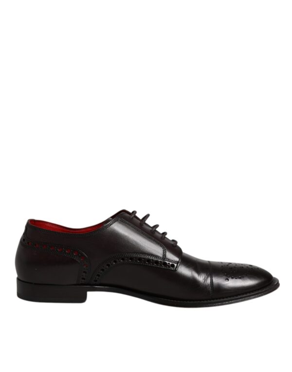 Dolce & Gabbana Black Calfskin Leather Derby Men Dress Shoes – Image 7