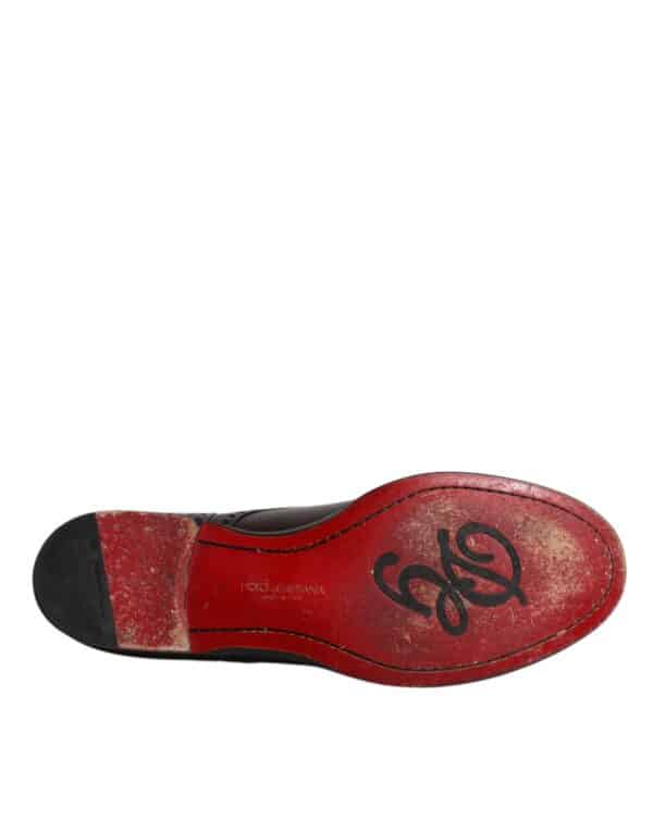 Dolce & Gabbana Black Calfskin Leather Derby Men Dress Shoes – Image 8