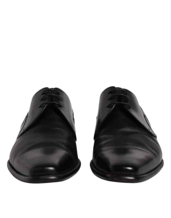 Dolce & Gabbana Black Leather Derby Men Formal Dress Shoes – Image 2