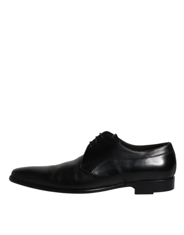 Dolce & Gabbana Black Leather Derby Men Formal Dress Shoes – Image 6