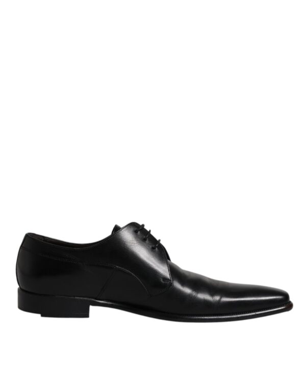 Dolce & Gabbana Black Leather Derby Men Formal Dress Shoes – Image 7