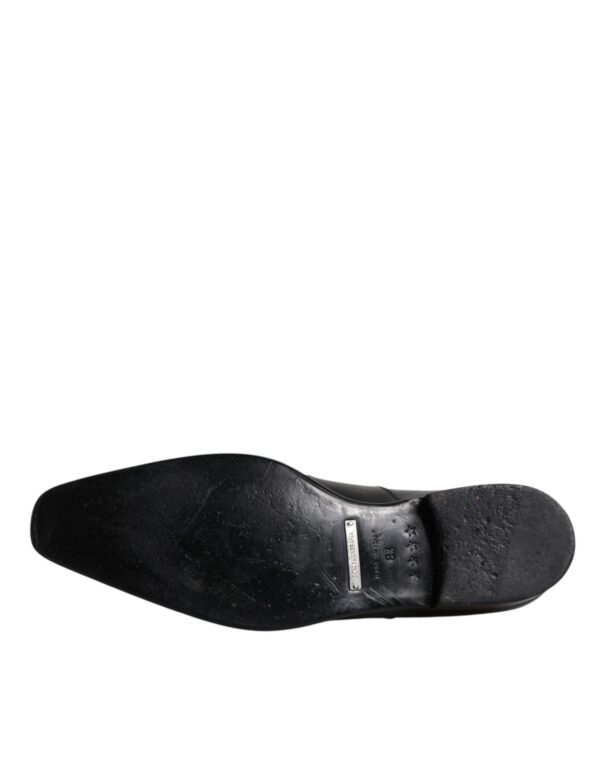 Dolce & Gabbana Black Leather Derby Men Formal Dress Shoes – Image 8