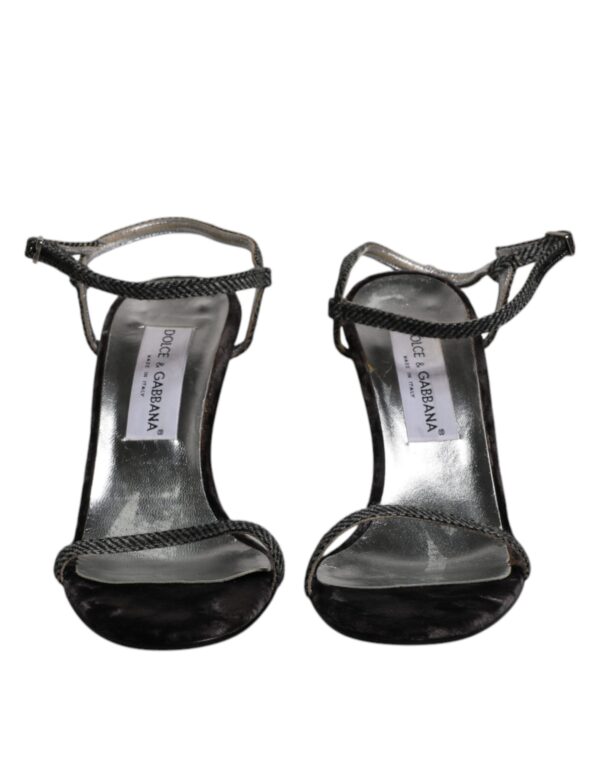 Dolce & Gabbana Black Ankle Strap High Heels Sandals Shoes – Image 2