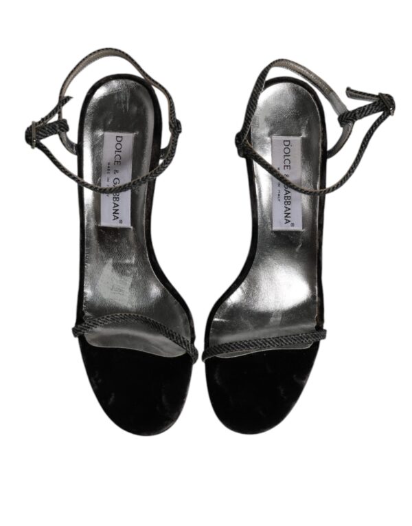 Dolce & Gabbana Black Ankle Strap High Heels Sandals Shoes – Image 3