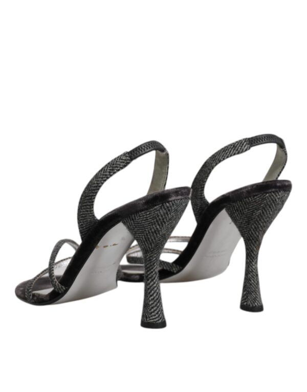 Dolce & Gabbana Black Chevron High Heels Sandals Shoes – Image 5
