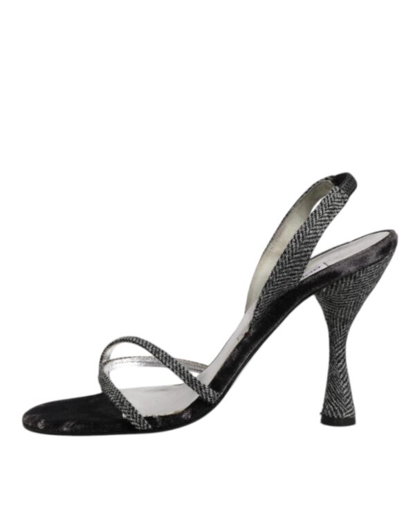 Dolce & Gabbana Black Chevron High Heels Sandals Shoes – Image 6