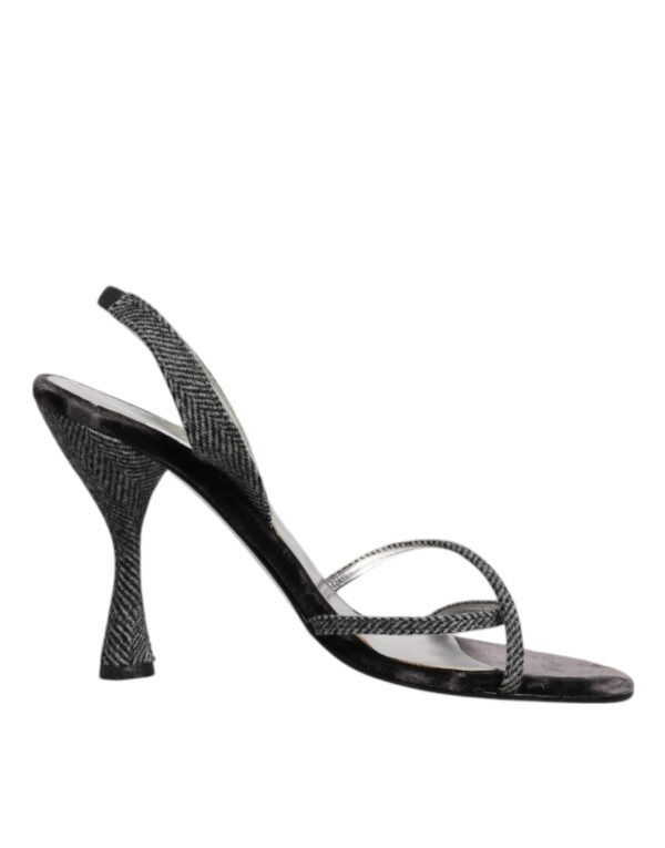 Dolce & Gabbana Black Chevron High Heels Sandals Shoes – Image 7