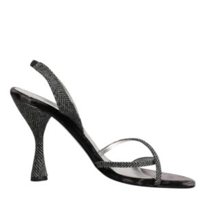 Dolce & Gabbana Black Chevron High Heels Sandals Shoes