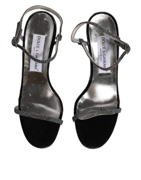 Dolce & Gabbana Black Ankle Strap High Heels Sandals Shoes – Image 3