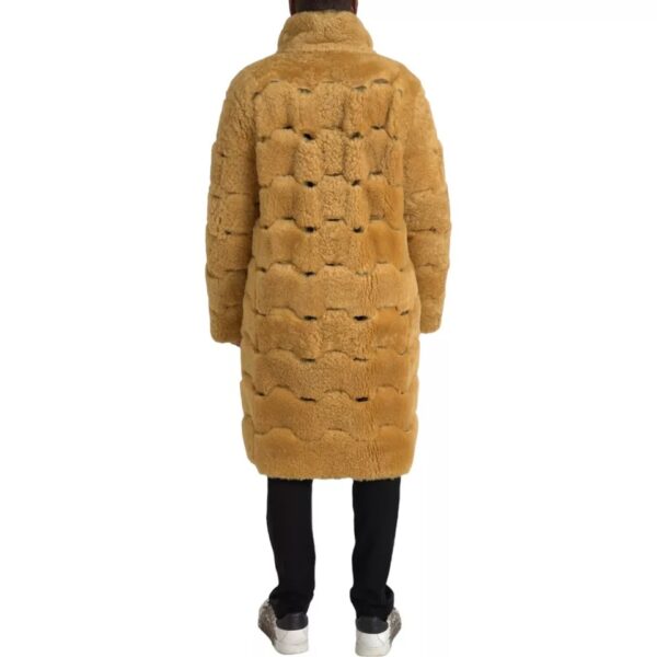 Bottega Veneta Yellow Wool Long Teddy Coat Jacket – Image 3