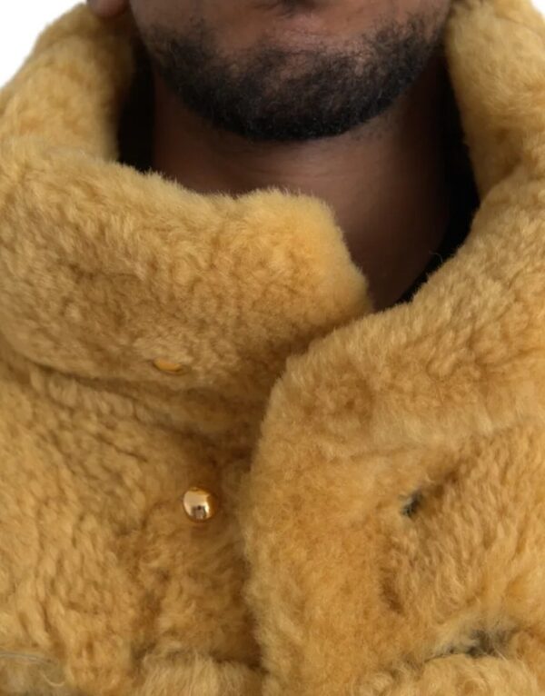 Bottega Veneta Yellow Wool Long Teddy Coat Jacket – Image 8