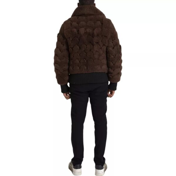 Bottega Veneta Brown Fur Lamb Shearling Coat Jacket – Image 3