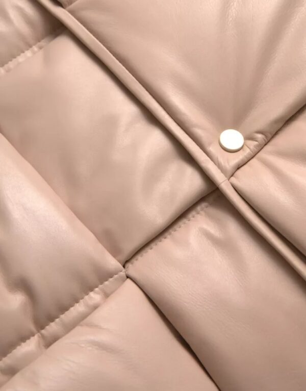 Bottega Veneta Beige Quilted Sleeveless Calf Leather Jacket – Image 5