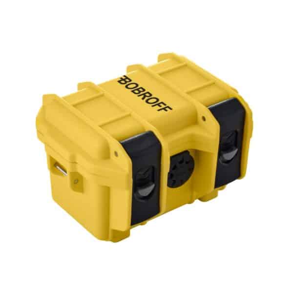 Boîte de rangement jaune BOBROFF résistant et pratique.