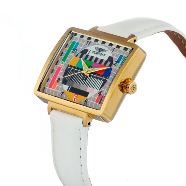 Bobroff White Leather Watch – Image 3