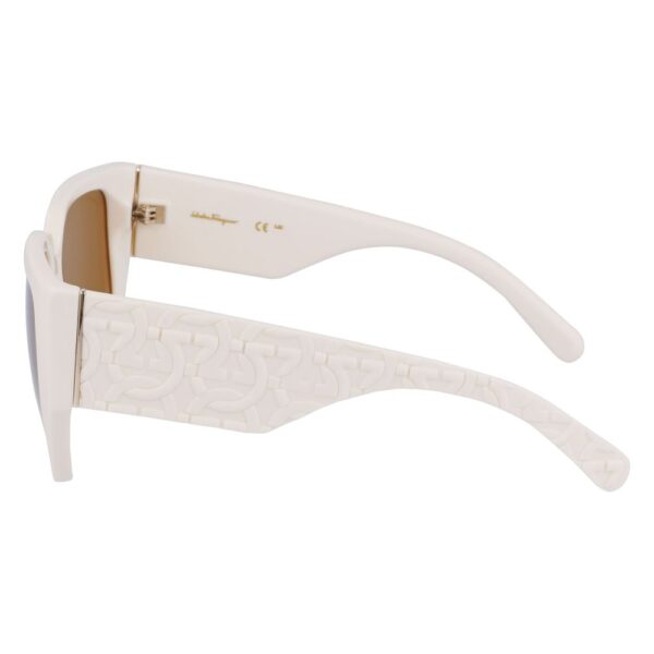 Ferragamo White Bio Injected Sunglasses – Image 3