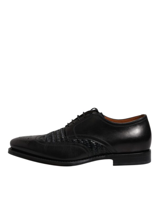 Dolce & Gabbana Black Leather Derby Wingtip Lace Up Formal Dress Shoes – Image 6