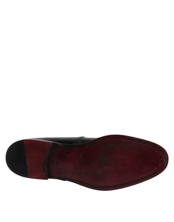 Dolce & Gabbana Black Leather Monk Strap Derby Formal Shoes – Image 3