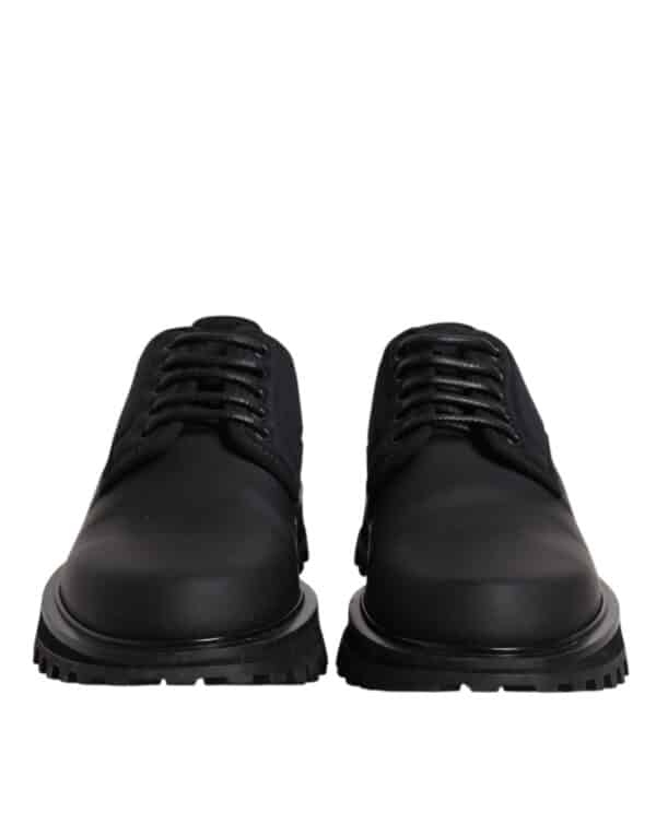 Dolce & Gabbana Black Leather Lace Up Trekking Dress Shoes – Image 2