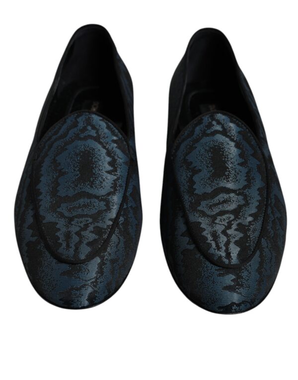 Dolce & Gabbana Blue Black Flats Men Loafers Dress Shoes – Image 2