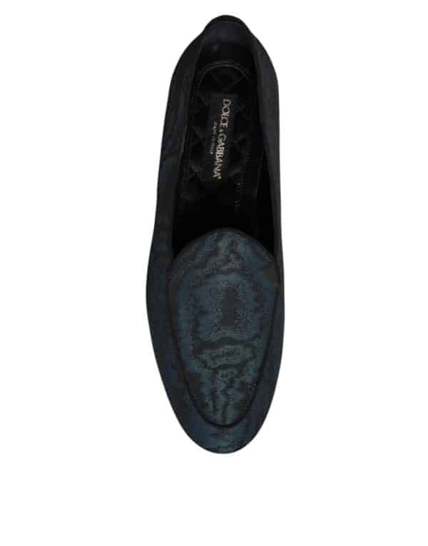 Dolce & Gabbana Blue Black Flats Men Loafers Dress Shoes – Image 8