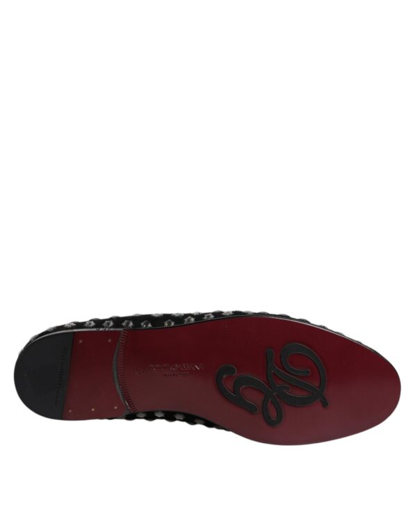Dolce & Gabbana Black Crystal Embellished Loafers Dress Shoes – Image 7
