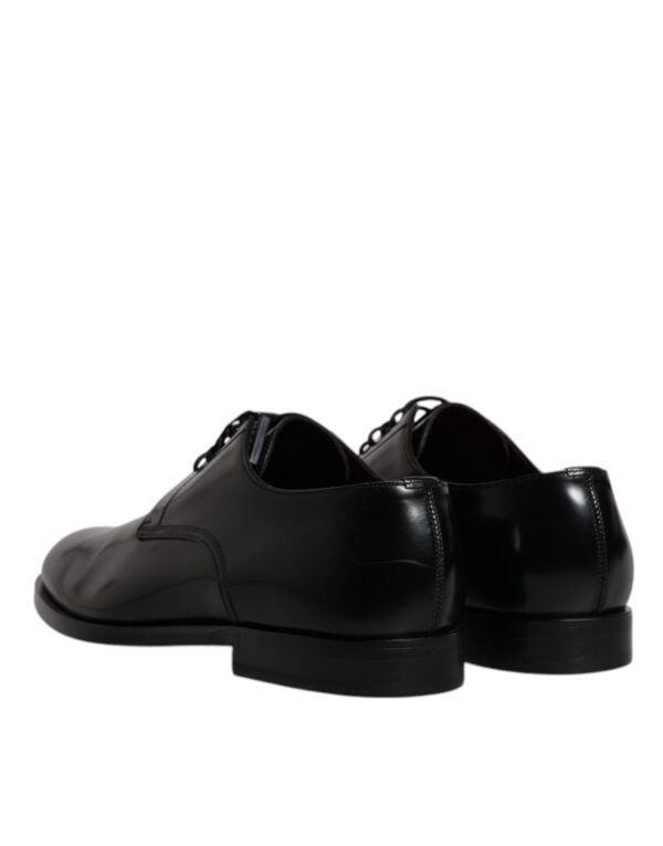 Dolce & Gabbana Black Calfskin Leather Derby Lace Up Formal Dress Shoes – Image 5