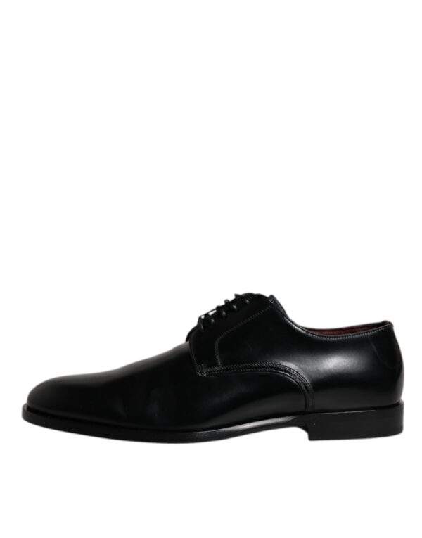 Dolce & Gabbana Black Calfskin Leather Derby Lace Up Formal Dress Shoes – Image 6
