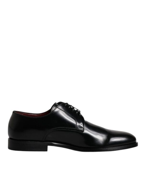 Dolce & Gabbana Black Calfskin Leather Derby Lace Up Formal Dress Shoes – Image 7
