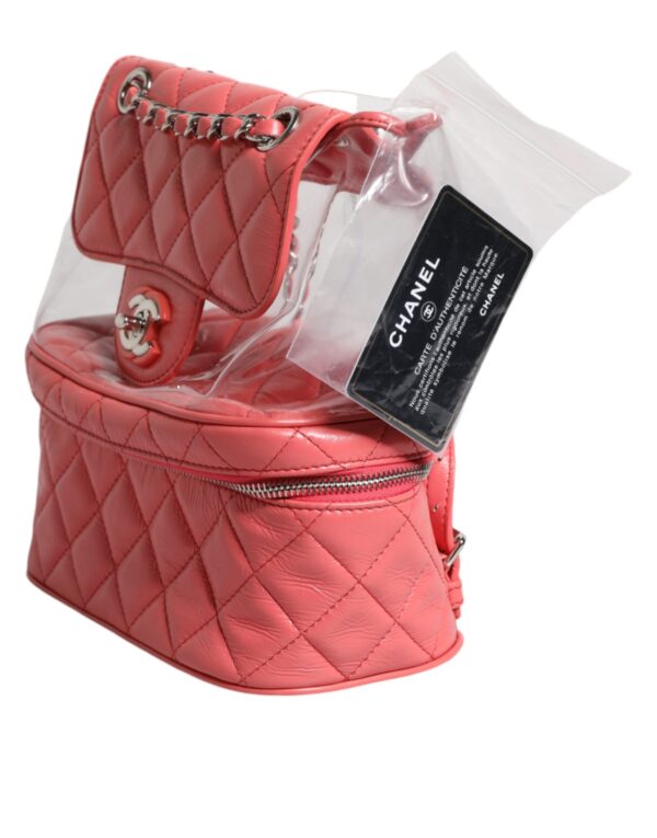 Chanel Pink Vinyl Leather Backpack Purse Bag – Image 5