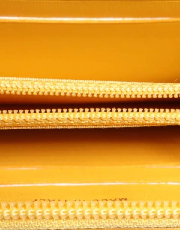 Chanel Yellow Quilted Leather CC Logo Continental Zip Wallet – Image 6