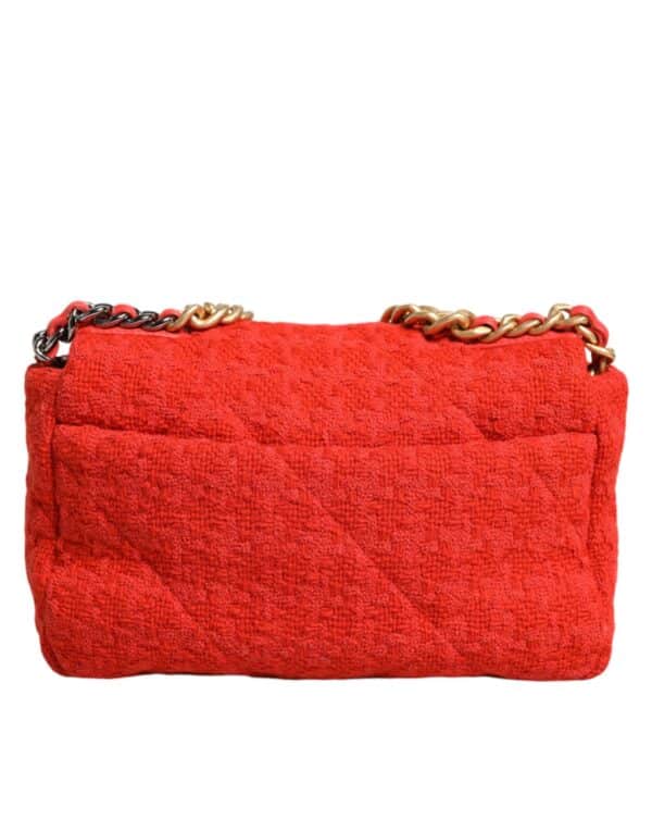 Chanel Red Tweed 2WAY Hand Chain Medium Shoulder Bag Purse – Image 5