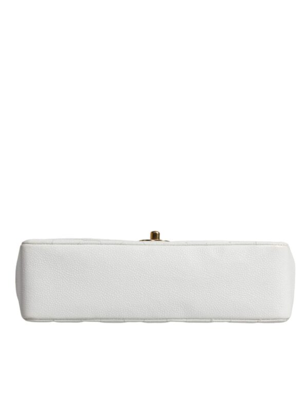 Chanel White Medium Classic DIANA Shoulder Bag Gold Plated Purse – Image 4