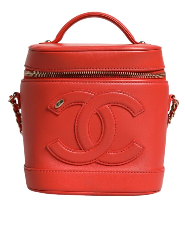Chanel Orange Coco Mark Vanity Chain Shoulder Hand Purse – Image 2