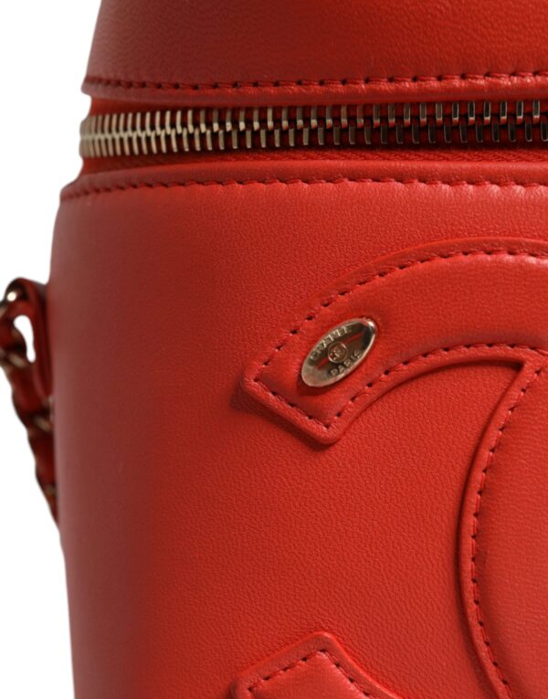 Chanel Orange Coco Mark Vanity Chain Shoulder Hand Purse – Image 6