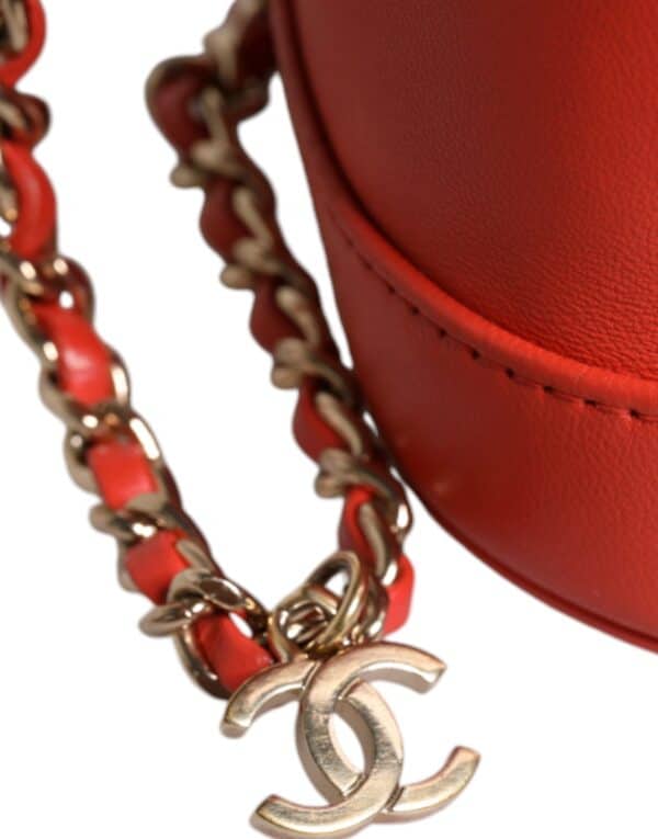 Chanel Orange Coco Mark Vanity Chain Shoulder Hand Purse – Image 7